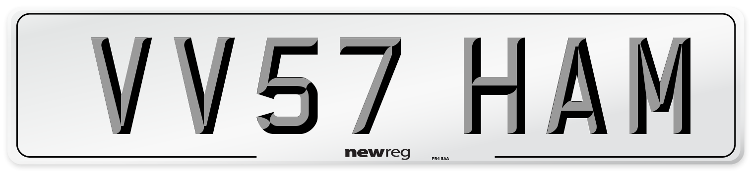 VV57 HAM Number Plate from New Reg